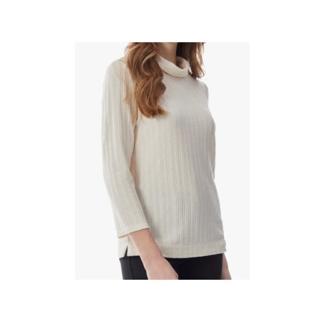 JONES NEW YORK Dakota Pointelle Turtleneck Sweater, Sz XL, NWT